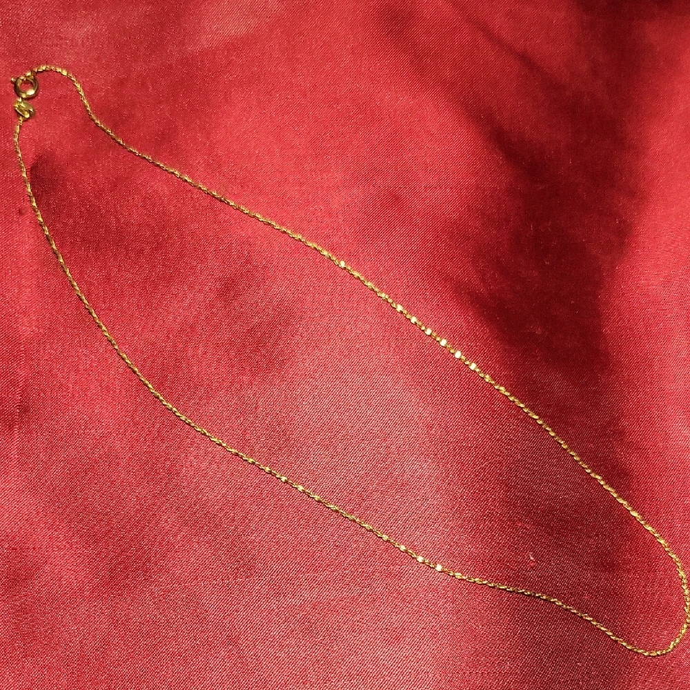 Delicate Golden Serpentine Twist Chain In Italian Sterling Silver